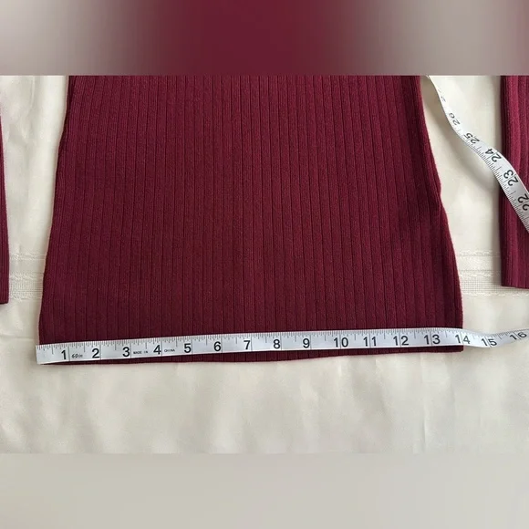 White House Black Market Off-Shoulder Burgundy Sweater - Picture 10 of 14